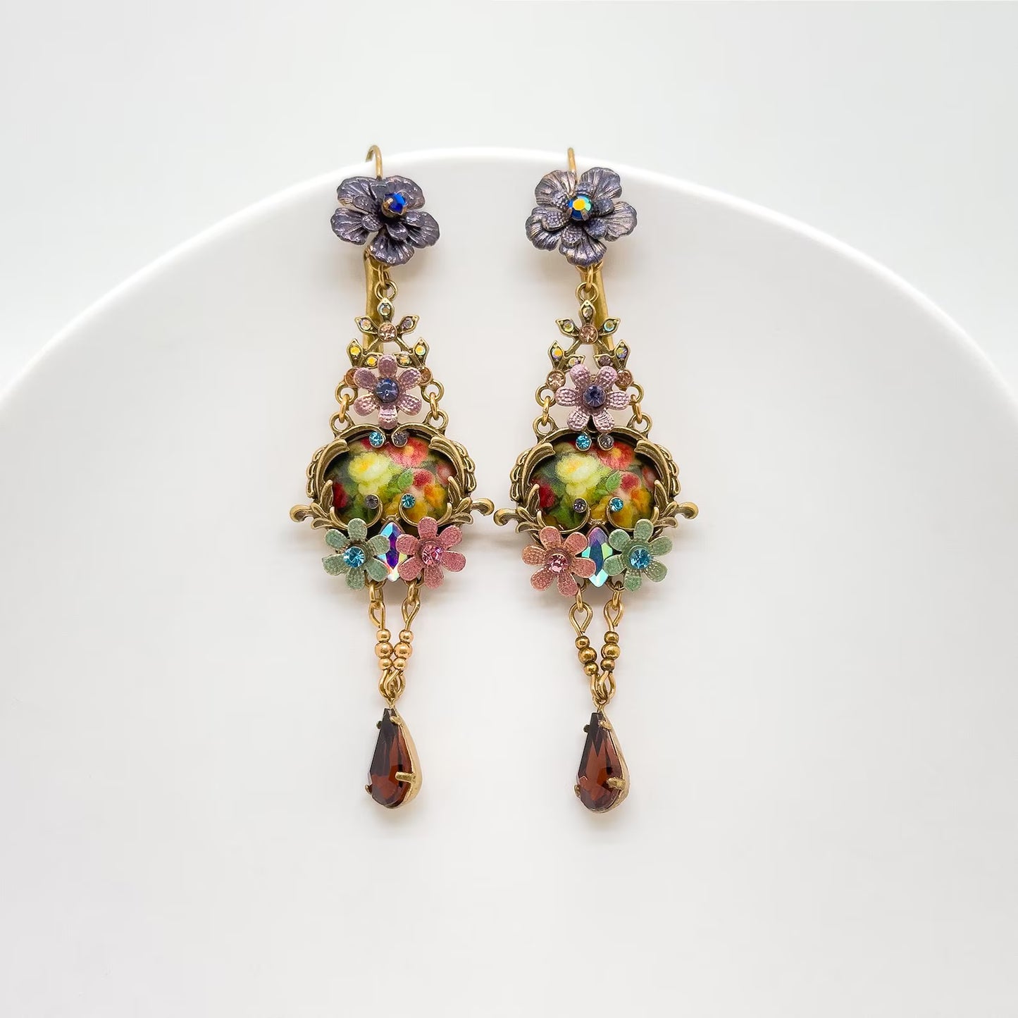 French Vintage Pastoral 3D Flower Earrings