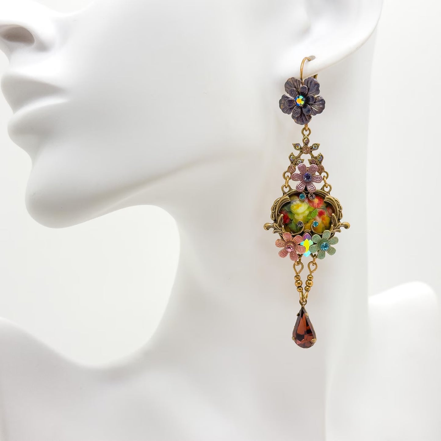 French Vintage Pastoral 3D Flower Earrings