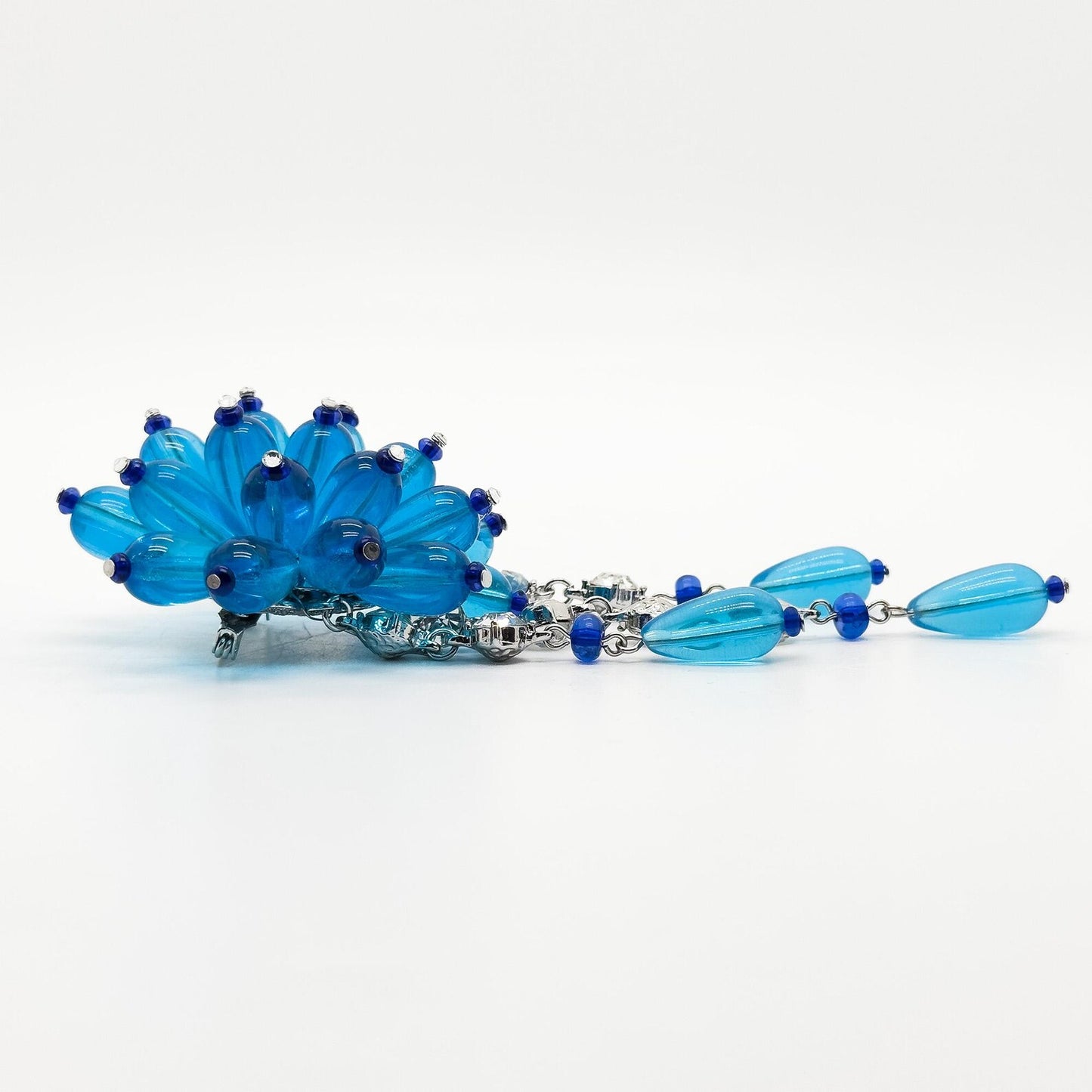 Vintage Art Deco Blue Tassel Brooch