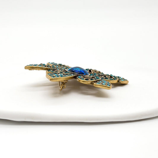 Vintage Art Deco Zircon Flower Brooch
