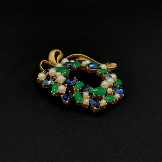 Vintage Bow 3D Flower Brooch