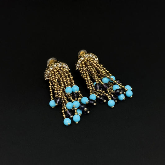 Exaggerated Art Deco Tassel Earrings
