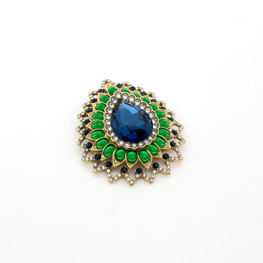 Vintage Art Deco 3D Flower Teardrop Brooch