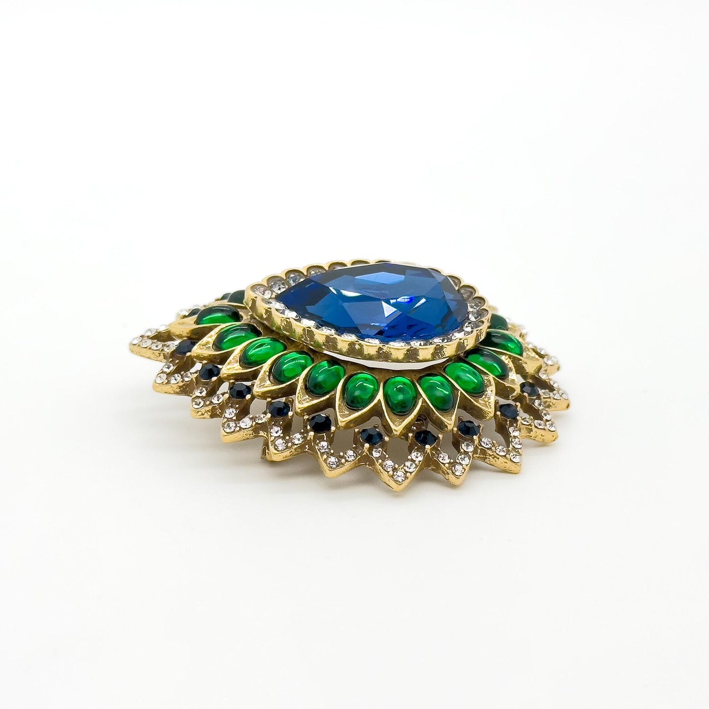 Vintage Art Deco 3D Flower Teardrop Brooch