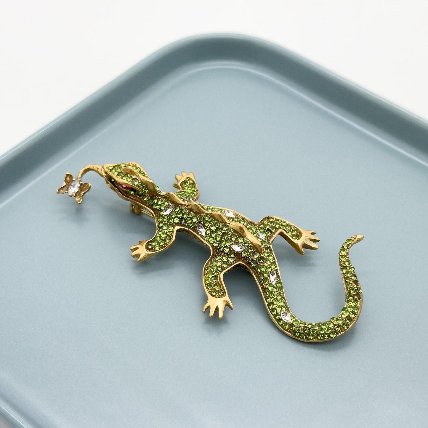 Vintage Art Deco Gecko Animal Brooch