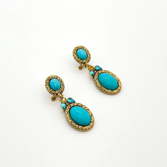 Vintage Turquoise Ethnic Statement Earrings