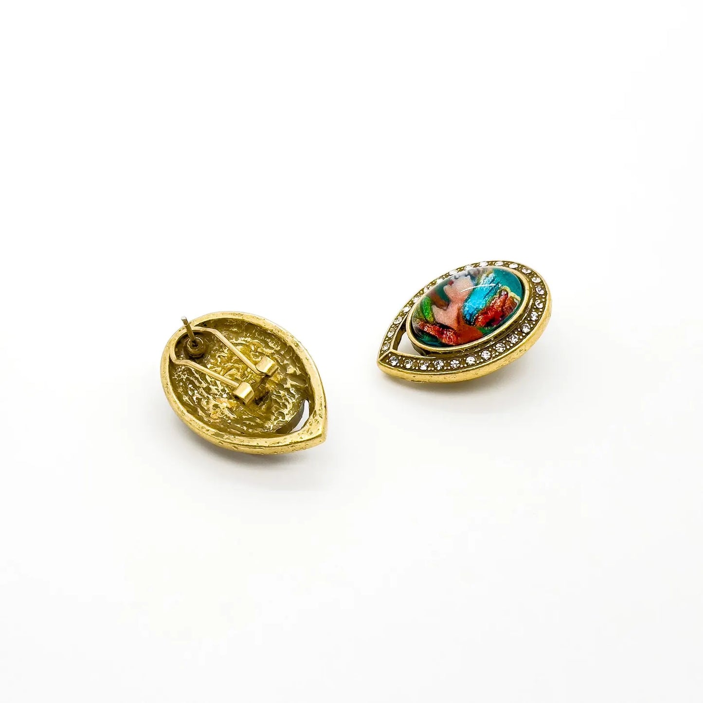 Vintage Art Deco Portrait Earrings