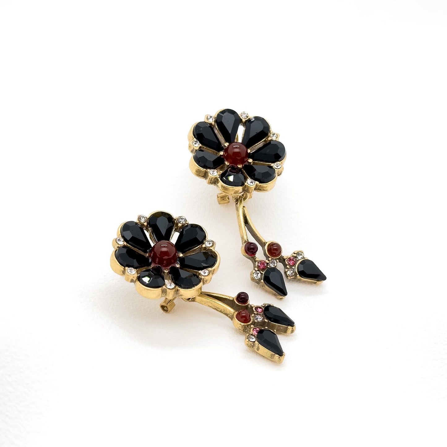 Vintage Art Deco 3D Flower Earrings