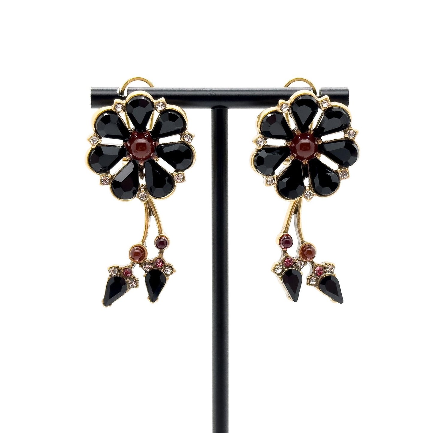 Vintage Art Deco 3D Flower Earrings
