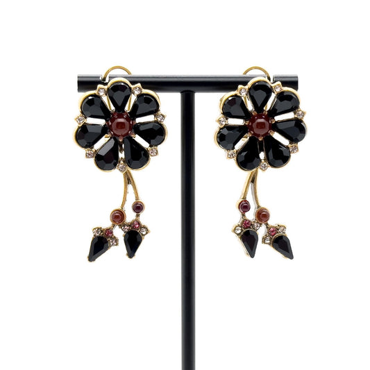 Vintage Art Deco 3D Flower Earrings