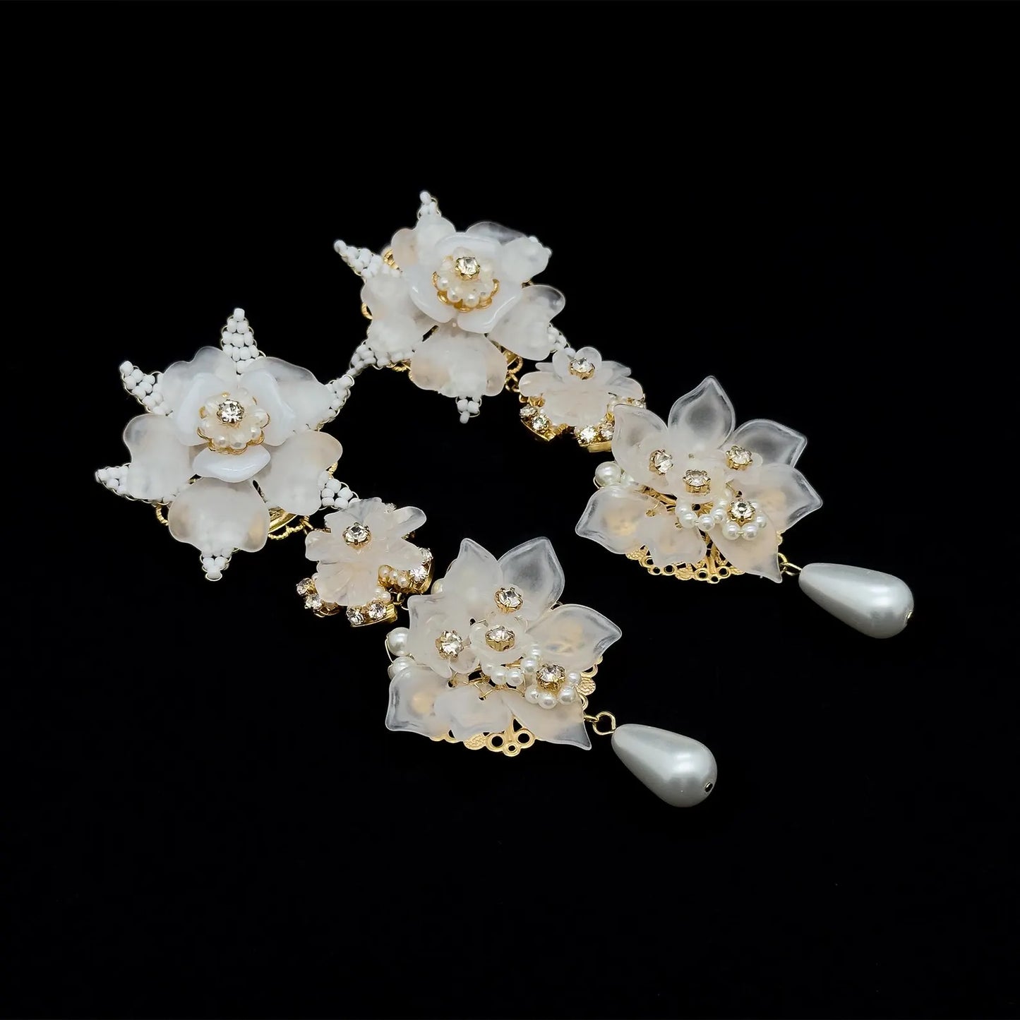 Vintage Art Deco Floral Earrings