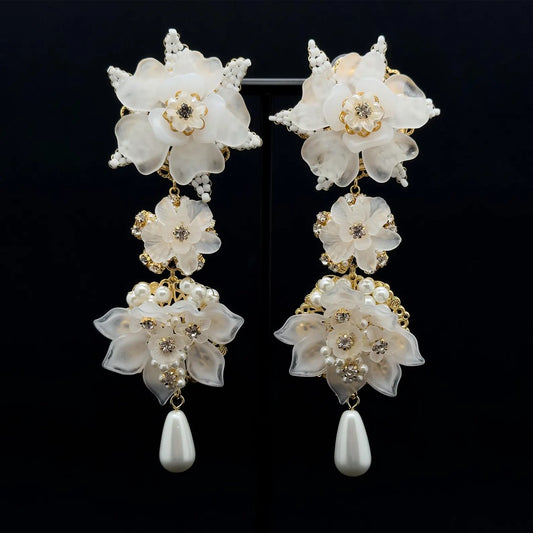 Vintage Art Deco Floral Earrings