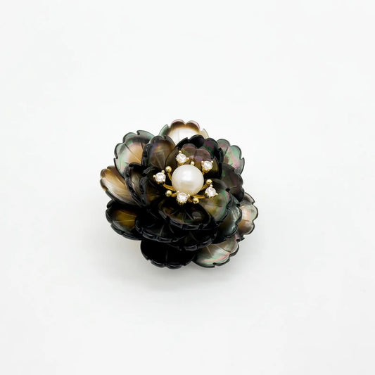 Art Deco Peony Flower Brooch