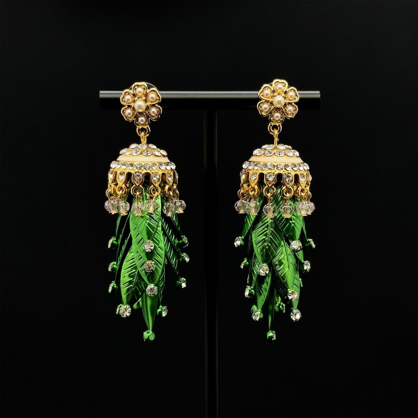 Vintage Art Deco Leaf Earrings