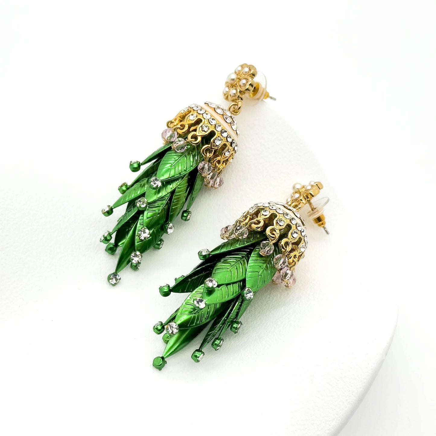 Vintage Art Deco Leaf Earrings