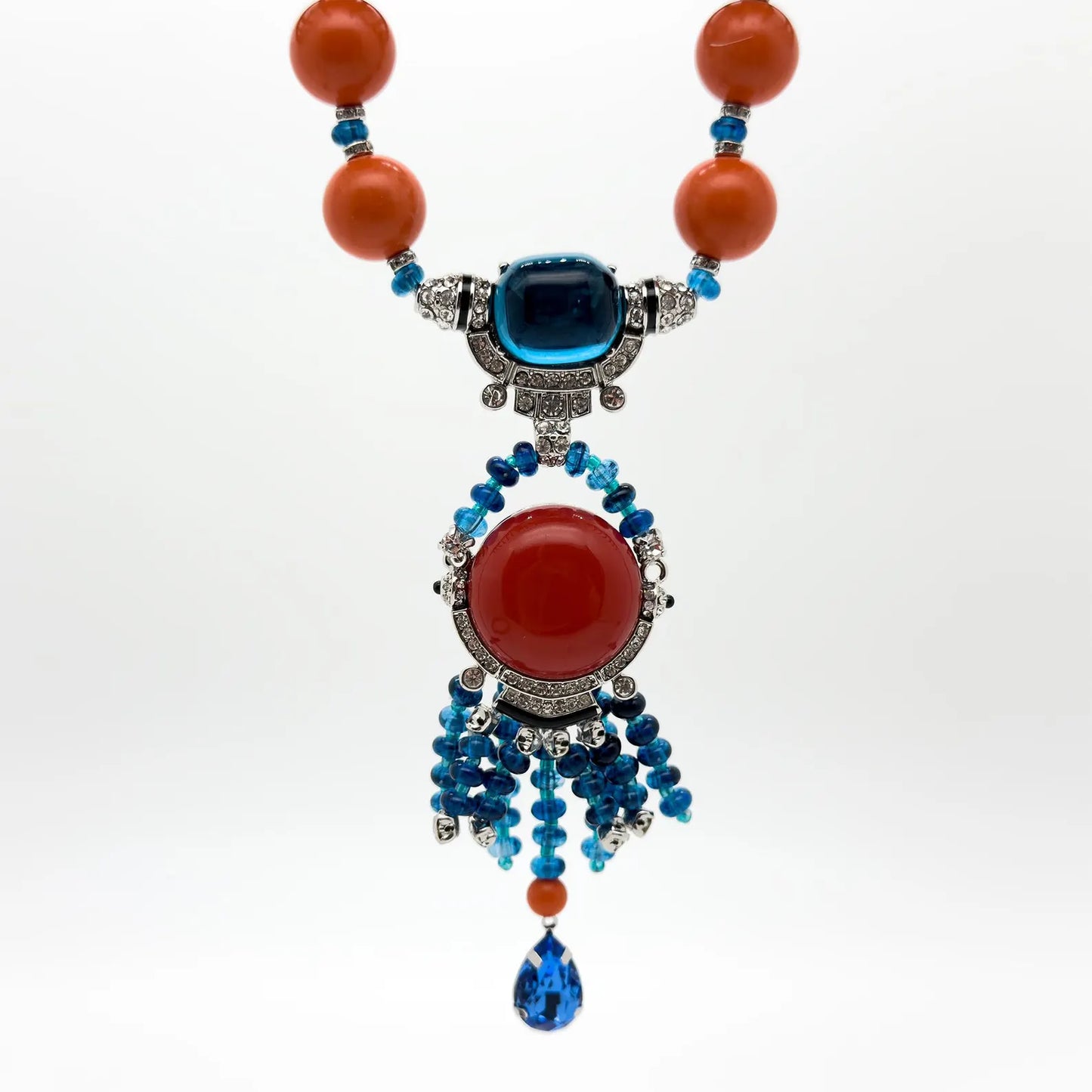 Vintage Art Deco Ethnic Boho Tribal Pendant Necklace