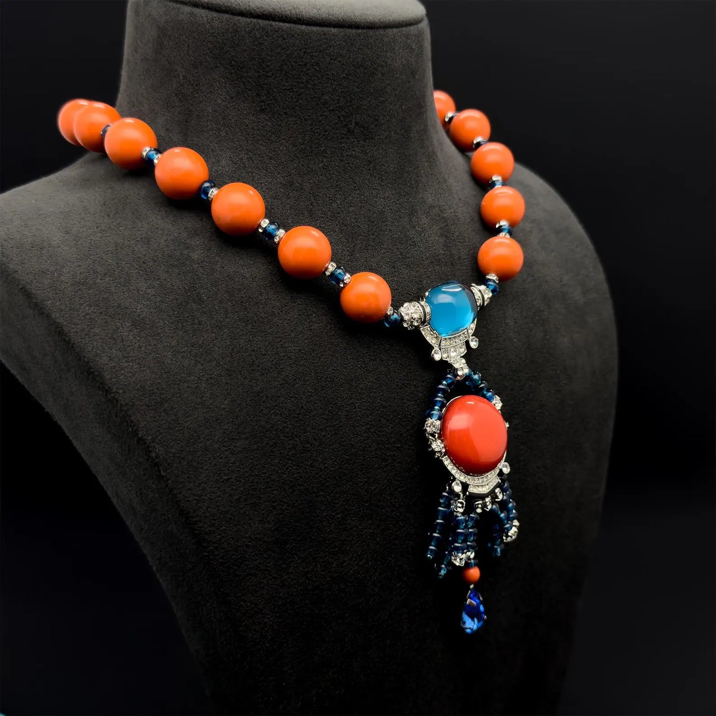 Vintage Art Deco Ethnic Boho Tribal Pendant Necklace