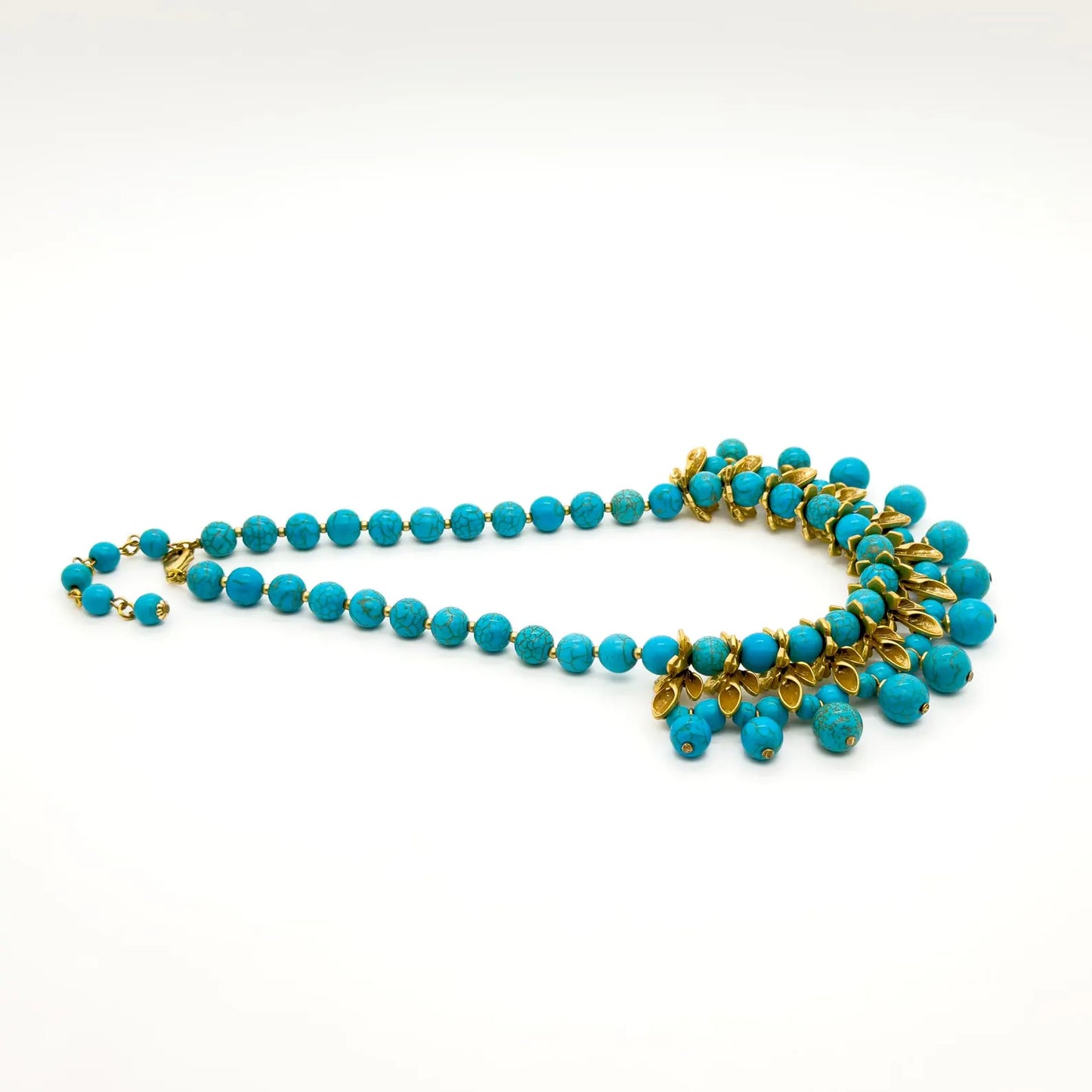 Vintage Art Deco Emerald Flower Tribal Necklace