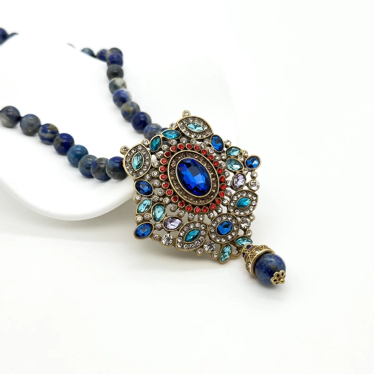 Vintage Art Deco Turquoise Boho Tribal Necklace