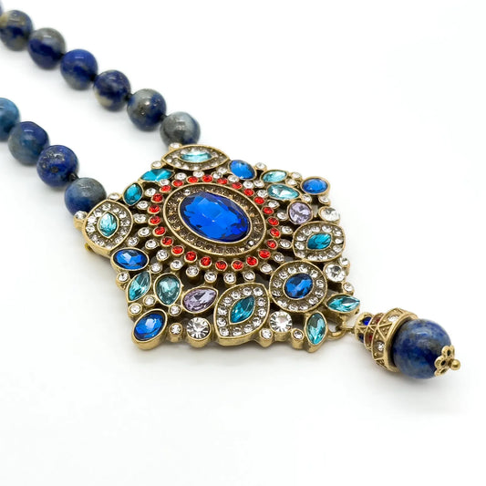 Vintage Art Deco Turquoise Boho Tribal Necklace