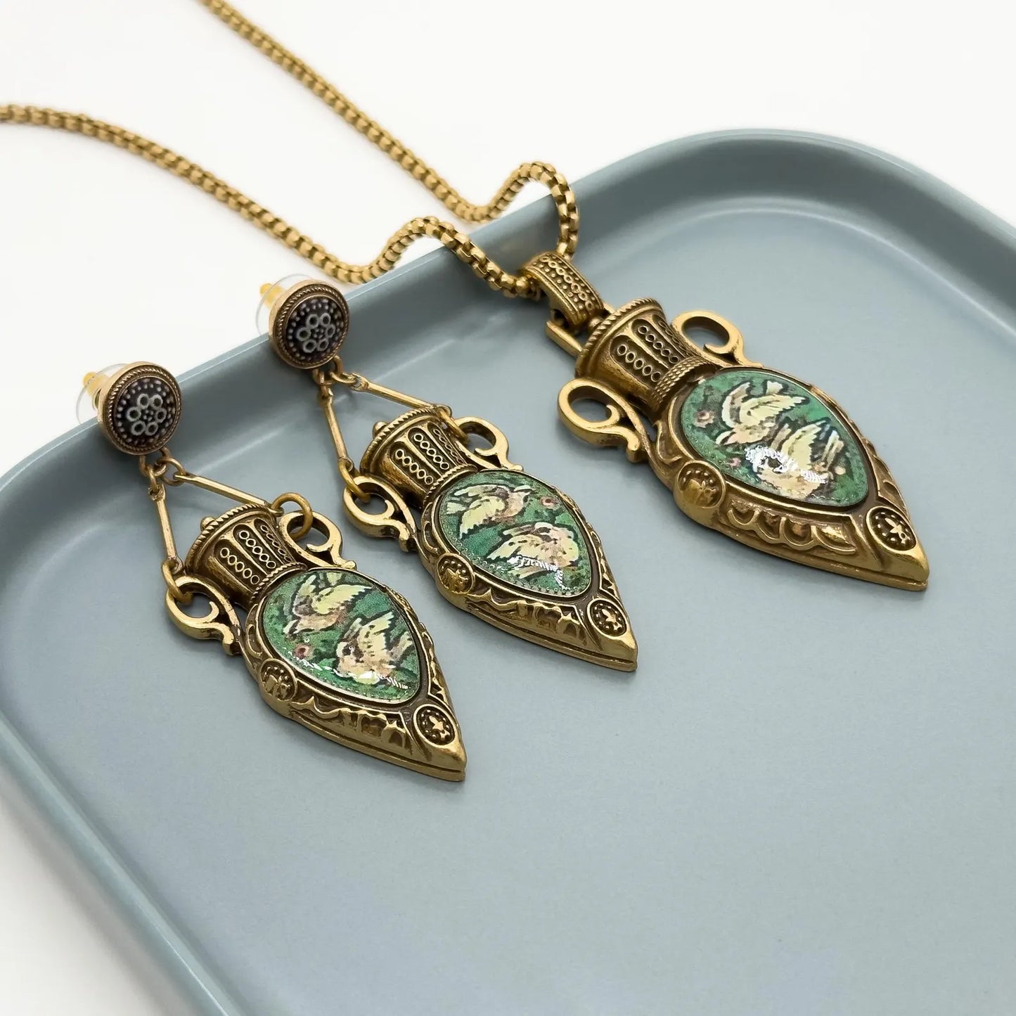 Vintage Art Deco Snake Earrings