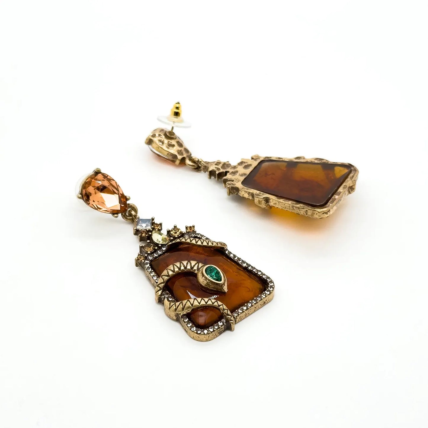 Vintage Art Deco Snake Earrings