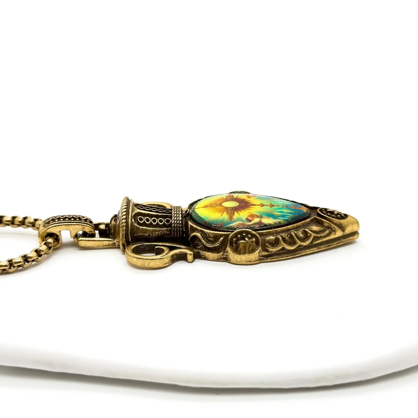 Vintage Court-Style Sun Pendant