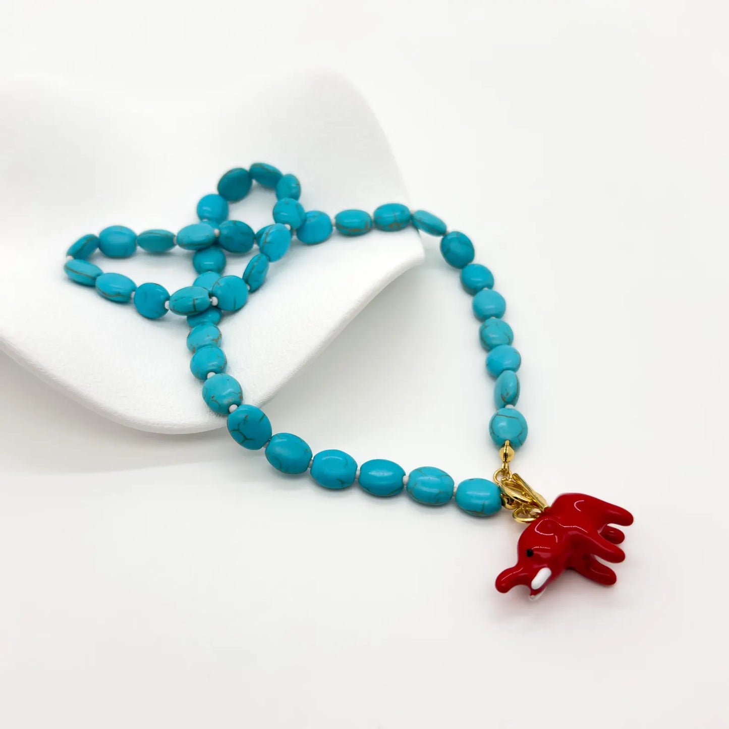 Vintage Art Deco Elephant Turquoise Necklace