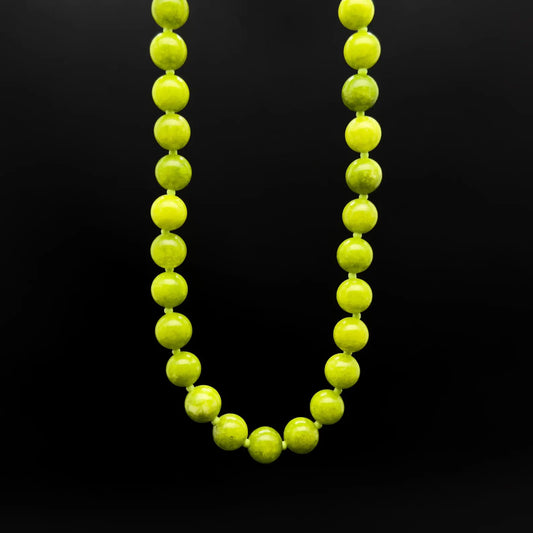 Art Deco Green Stone Necklace & Bracelet Set