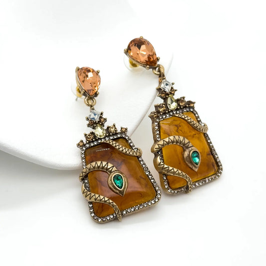 Vintage Art Deco Snake Earrings