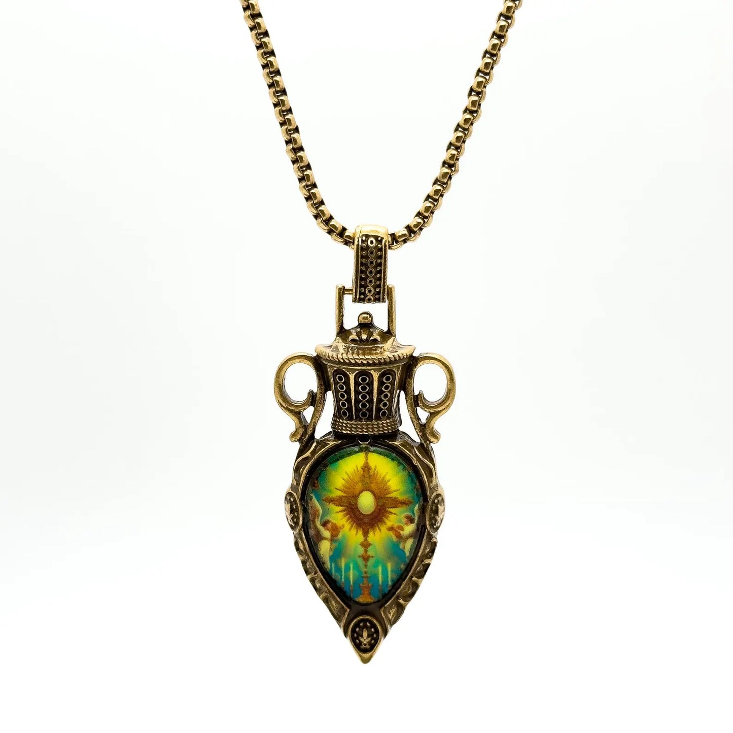 Vintage Court-Style Sun Pendant