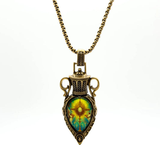 Vintage Court-Style Sun Pendant