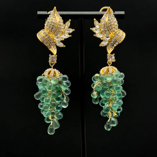 Vintage Art Deco Grape Earrings