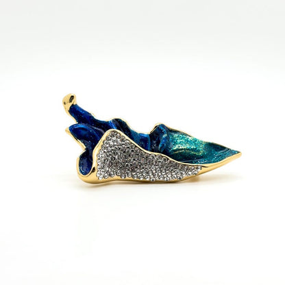 Elegant French Vintage High Heel Shoe Brooch - Art Deco Crystal Pin