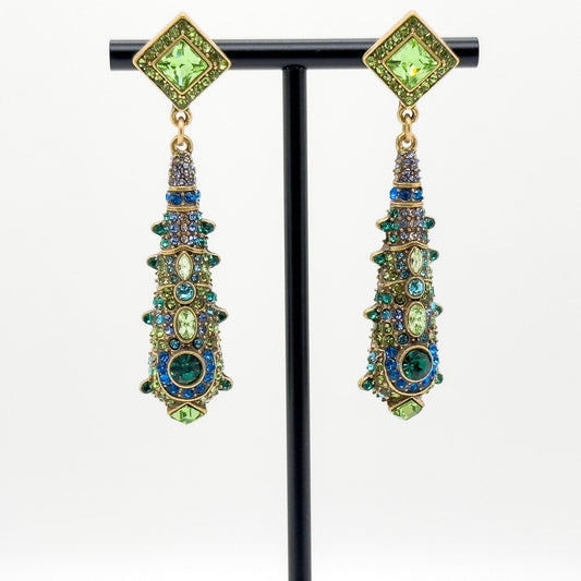 Vintage Ethnic Crystal Tassel Earrings 24K Gold-Plated Teardrop Handcrafted