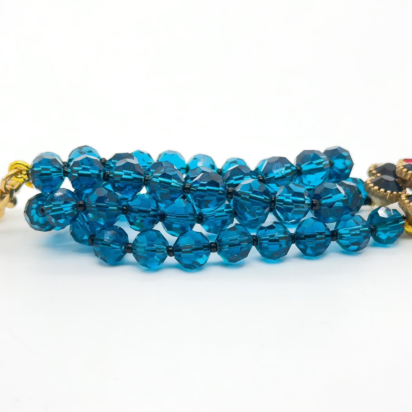 Vintage Ethnic Lapis Lazuli Pendant Necklace with Pearl Accents