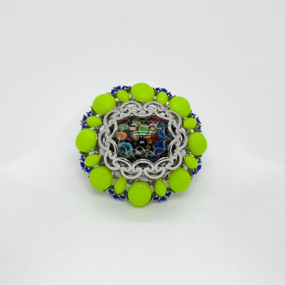 Vintage Art Deco Green Enamel Resin Brooch Elegant Gift Pin