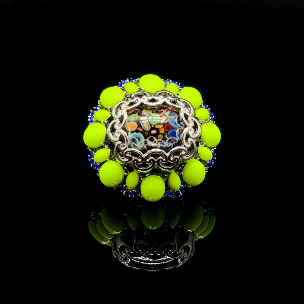 Vintage Art Deco Green Enamel Resin Brooch Elegant Gift Pin