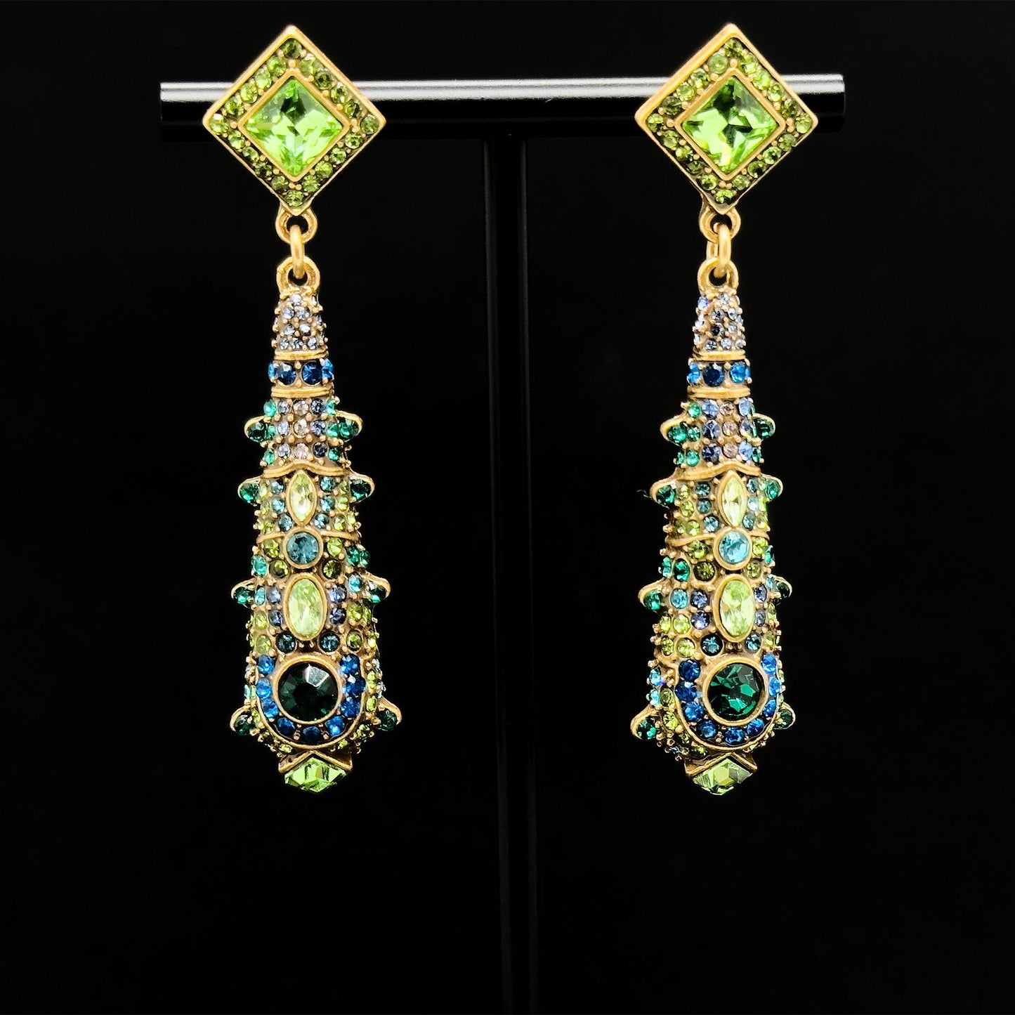 Vintage Ethnic Crystal Tassel Earrings 24K Gold-Plated Teardrop Handcrafted