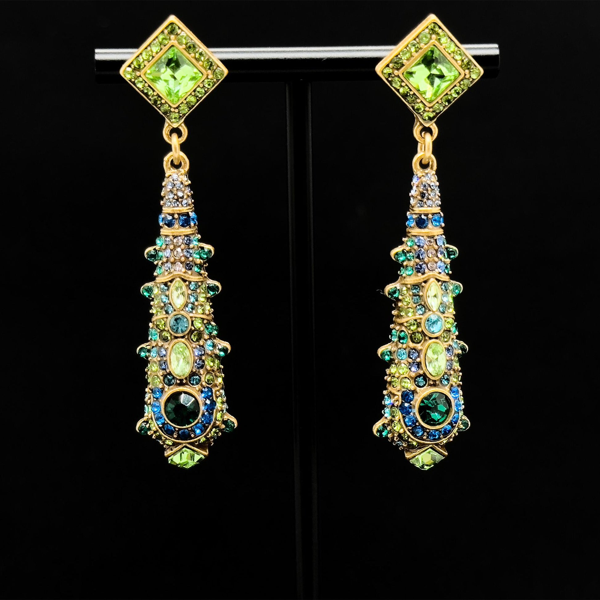 Vintage Ethnic Crystal Tassel Earrings 24K Gold-Plated Teardrop Handcrafted