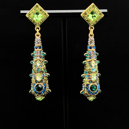 Vintage Ethnic Crystal Tassel Earrings 24K Gold-Plated Teardrop Handcrafted