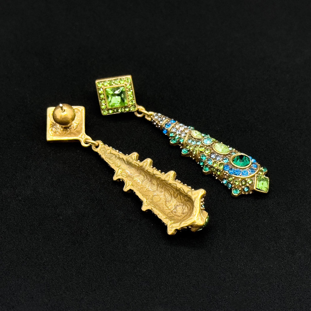 Vintage Ethnic Crystal Tassel Earrings 24K Gold-Plated Teardrop Handcrafted