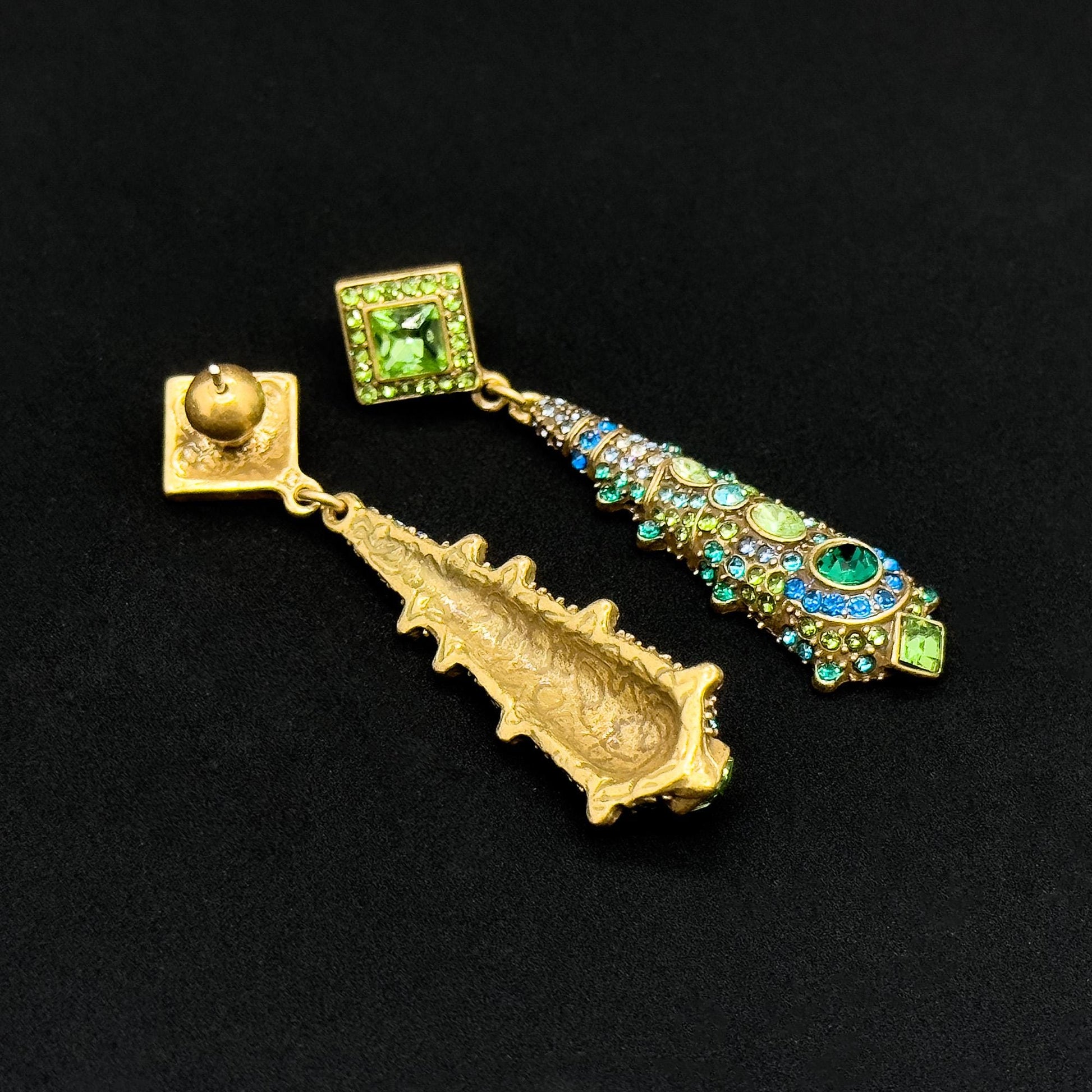 Vintage Ethnic Crystal Tassel Earrings 24K Gold-Plated Teardrop Handcrafted