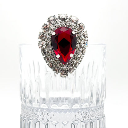 Zircon Teardrop Crystal Brooch for Women, Art Deco Coat Pin