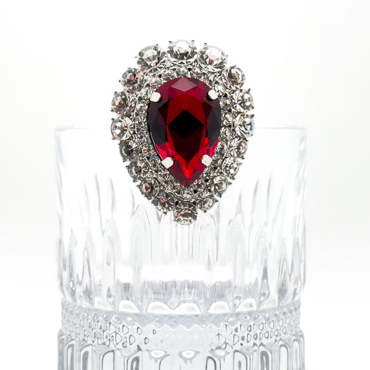 Zircon Teardrop Crystal Brooch for Women, Art Deco Coat Pin