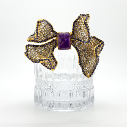 French Luxury Crystal Bow Brooch for Women – Elegant Vintage Deco