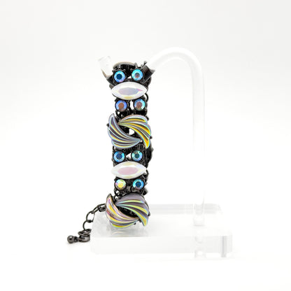 French Vintage Flower Earrings and Bracelet Set Rhinestone Boho Statement