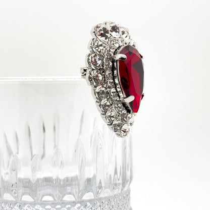 Zircon Teardrop Crystal Brooch for Women, Art Deco Coat Pin