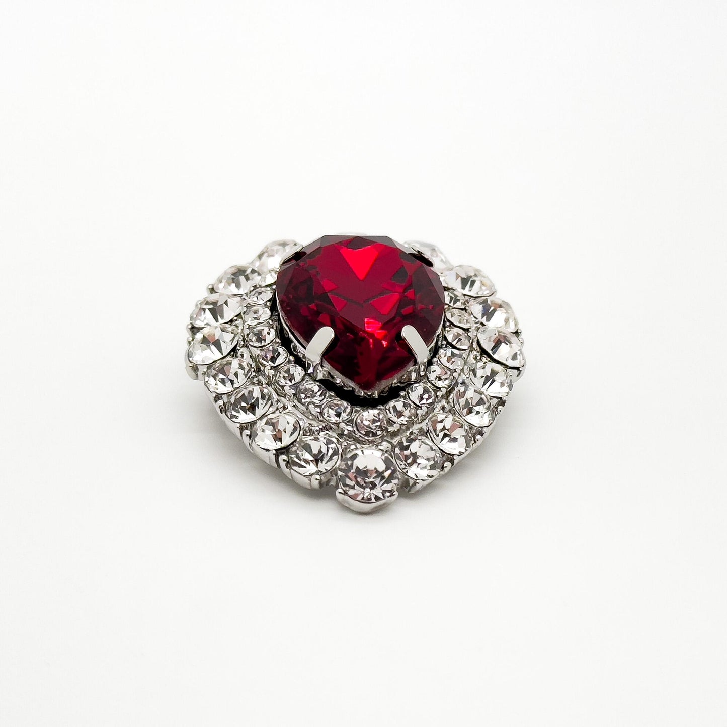 Zircon Teardrop Crystal Brooch for Women, Art Deco Coat Pin