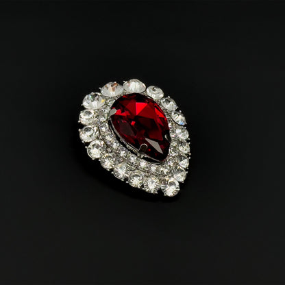 Zircon Teardrop Crystal Brooch for Women, Art Deco Coat Pin